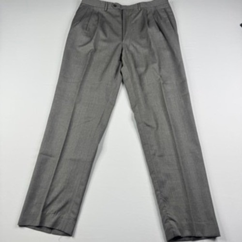 Canali Mens Grey‎ 100% Wool Pleated Dress Pants Made in Italy 36x31